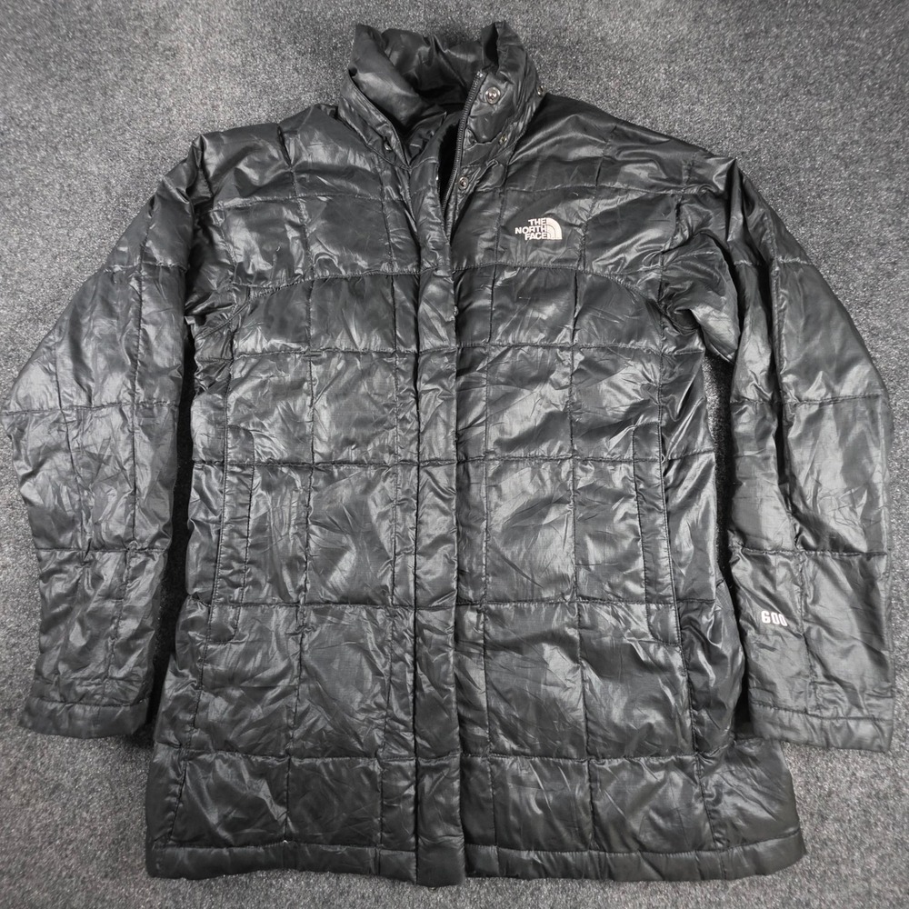 The North Face Puffer Jacket Womens Medium Black 600 Fill Down Quilted Parka